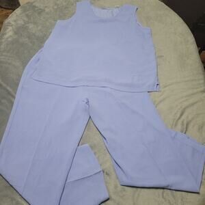 Draper James Outfit Womens Extra Large Shirt Blue Matching Pull On Medium Pants